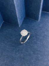 Load image into Gallery viewer, LUOWEND 18K White Gold Natural Diamond Ring for Women