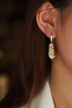 Load image into Gallery viewer, LUOWEND 18K Yellow Gold Real Natural Diamond Hoop Earrings for Women
