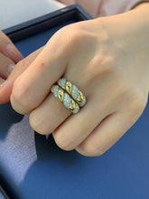 Load image into Gallery viewer, LUOWEND 18K Yellow Gold Natural Diamond Ring for Women