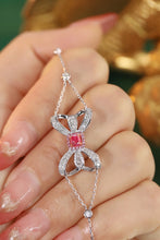 Load image into Gallery viewer, LUOWEND 18K White Gold Real Natural Pink Diamond Bracelet for Women