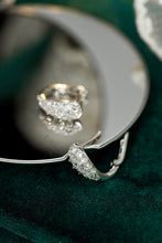 Load image into Gallery viewer, LUOWEND 18K White Gold Real Natural Diamond Hoop Earrings for Women