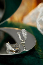 Load image into Gallery viewer, LUOWEND 18K White Gold Real Natural Diamond Hoop Earrings for Women