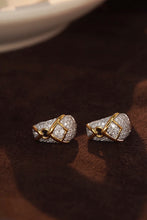 Load image into Gallery viewer, LUOWEND 18K White&Yellow Gold Real Natural Diamond Earrings for Women