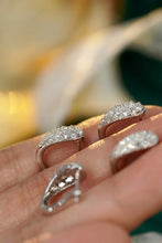 Load image into Gallery viewer, LUOWEND 18K White Gold Real Natural Diamond Hoop Earrings for Women