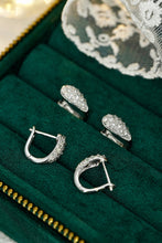 Load image into Gallery viewer, LUOWEND 18K White Gold Real Natural Diamond Hoop Earrings for Women