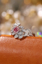 Load image into Gallery viewer, LUOWEND 18K White Gold Real Natural Pink Diamond Ring for Women