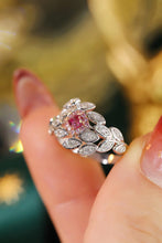 Load image into Gallery viewer, LUOWEND 18K White Gold Real Natural Pink Diamond Ring for Women