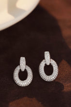 Load image into Gallery viewer, LUOWEND 18K White Gold Real Natural Diamond Earrings for Women
