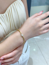 Load image into Gallery viewer, LUOWEND 18K Yellow Gold Natural Diamond Bracelet for Women