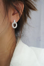 Load image into Gallery viewer, LUOWEND 18K White Gold Real Natural Diamond Earrings for Women