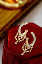Load image into Gallery viewer, LUOWEND 18K Yellow Gold Real Natural Diamond Earrings for Women