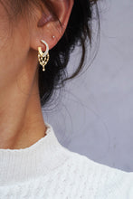 Load image into Gallery viewer, LUOWEND 18K Yellow Gold Real Natural Diamond Earrings for Women