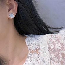 Load image into Gallery viewer, LUOWEND 18K White Gold Real Natural Diamond Earrings&Necklace for Women