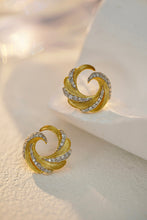Load image into Gallery viewer, LUOWEND 18K Yellow Gold Real Natural Diamond Earrings for Women