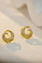 Load image into Gallery viewer, LUOWEND 18K Yellow Gold Real Natural Diamond Earrings for Women