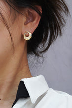 Load image into Gallery viewer, LUOWEND 18K Yellow Gold Real Natural Diamond Earrings for Women