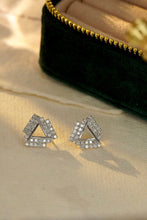 Load image into Gallery viewer, LUOWEND 18K White Gold Real Natural Diamond Earrings for Women