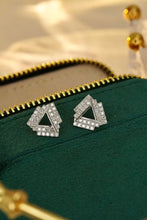 Load image into Gallery viewer, LUOWEND 18K White Gold Real Natural Diamond Earrings for Women