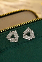 Load image into Gallery viewer, LUOWEND 18K White Gold Real Natural Diamond Earrings for Women