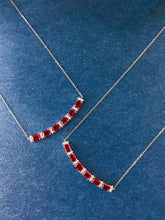 Load image into Gallery viewer, LUOWEND 18K White Gold Natural Diamond and Ruby Necklace for Women