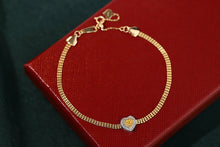 Load image into Gallery viewer, LUOWEND 18K Yellow Gold Real Natural Yellow Diamond Bracelet for Women