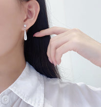 Load image into Gallery viewer, LUOWEND 18K White Gold Natural Diamond Earrings for Women