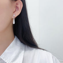 Load image into Gallery viewer, LUOWEND 18K White Gold Natural Diamond Earrings for Women
