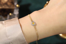 Load image into Gallery viewer, LUOWEND 18K Yellow Gold Real Natural Yellow Diamond Bracelet for Women