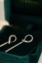Load image into Gallery viewer, LUOWEND 18K White Gold Real Natural Diamond Drop Earrings for Women