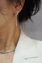 Load image into Gallery viewer, LUOWEND 18K White Gold Real Natural Diamond Drop Earrings for Women