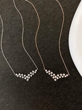 Load image into Gallery viewer, LUOWEND 18K White or Rose Gold Natural Diamond Necklace for Women
