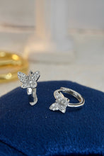 Load image into Gallery viewer, LUOWEND 18K White Gold Real Natural Diamond Hoop Earrings for Women