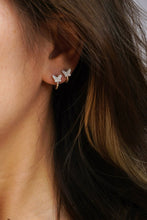 Load image into Gallery viewer, LUOWEND 18K White Gold Real Natural Diamond Hoop Earrings for Women