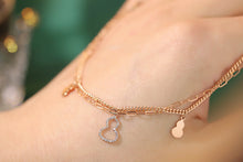 Load image into Gallery viewer, LUOWEND 18K Rose Gold Real Natural Diamond Bracelet for Women