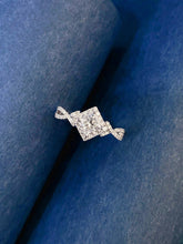 Load image into Gallery viewer, LUOWEND 18K White Gold Natural Diamond Ring for Women