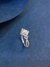 Load image into Gallery viewer, LUOWEND 18K White Gold Natural Diamond Ring for Women