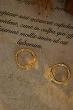 Load image into Gallery viewer, LUOWEND 18K Yellow Gold Real Natural Diamond Hoop Earrings for Women