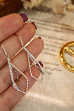 Load image into Gallery viewer, LUOWEND 18K White and Rose Gold Real Natural Diamond Drop Earrings for Women