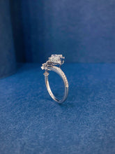 Load image into Gallery viewer, LUOWEND 18K White Gold Natural Diamond Ring for Women