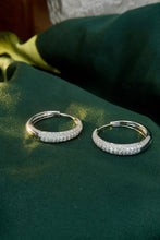 Load image into Gallery viewer, LUOWEND 18K White Gold Real Natural Diamond Hoop Earrings for Women