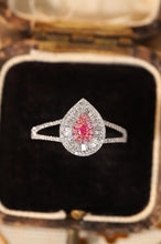 Load image into Gallery viewer, LUOWEND 18K White Gold Real Natural Pink Diamond Ring for Women