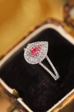 Load image into Gallery viewer, LUOWEND 18K White Gold Real Natural Pink Diamond Ring for Women