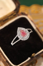 Load image into Gallery viewer, LUOWEND 18K White Gold Real Natural Pink Diamond Ring for Women
