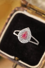 Load image into Gallery viewer, LUOWEND 18K White Gold Real Natural Pink Diamond Ring for Women