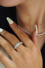 Load image into Gallery viewer, LUOWEND 18K White Gold Real Natural Diamond Ring for Women