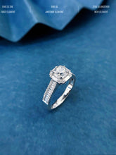 Load image into Gallery viewer, LUOWEND 18K White Gold Natural Diamond Ring for Women