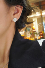 Load image into Gallery viewer, LUOWEND 18K White Gold Real Natural Diamond Stud Earrings for Women