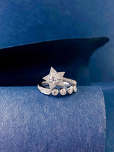 Load image into Gallery viewer, LUOWEND 18K White Gold Natural Diamond Ring for Women