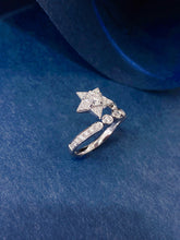 Load image into Gallery viewer, LUOWEND 18K White Gold Natural Diamond Ring for Women