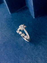 Load image into Gallery viewer, LUOWEND 18K White Gold Natural Diamond Ring for Women